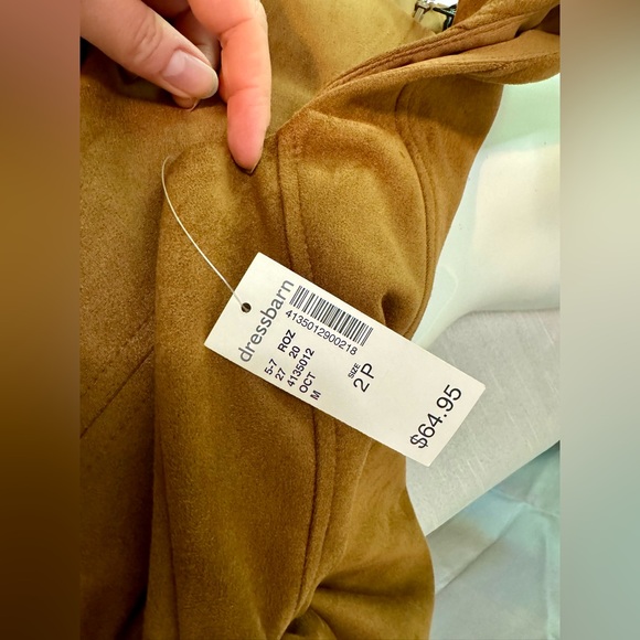 ROZ & ALI Women's Sleeveless Fit And Flare Faux Suede Dress - Picture 6 of 9